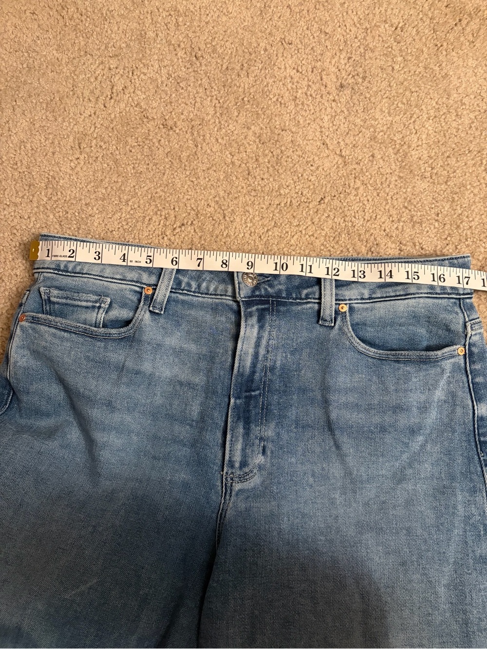 PAIGE anessa Women’s Cropped Wide Leg Jeans denim Light Wash Raw Hem Size 32 - Picture 13 of 15